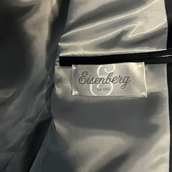 Eisenberg Navy Blue Blazer Men’s 42R Classic Fit‎ Gold Crest Buttons Lined Sport - Picture 3 of 5